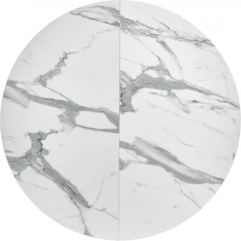 Стол Rudolf круглый раскладной 100-130x100x75см, белый мрамор, белый Bradex Home арт.RF 0523