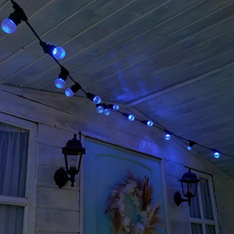 Лампа декоративная светодиодная, форма "Ананас", прозрачная, цвет синий Volpe Bicolor LED-D45-1W/BLUE/E27/CL/С PINEAPPLE