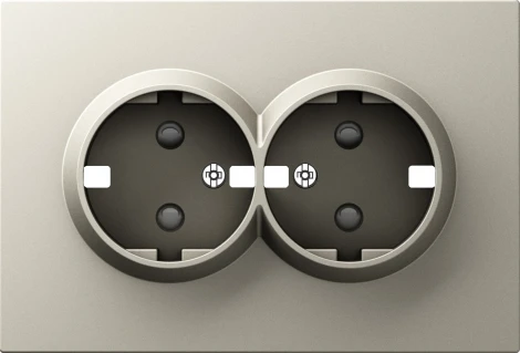 Накладка для розетки 2-й с заземлением, со шторками 16A 250 В~, матовый кашемир Donel A07 DE22235