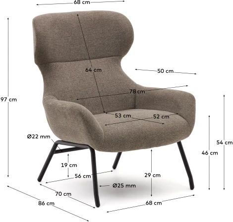 Кресло La Forma (ex Julia Grup) Belina (Коричневый/ Фанера)