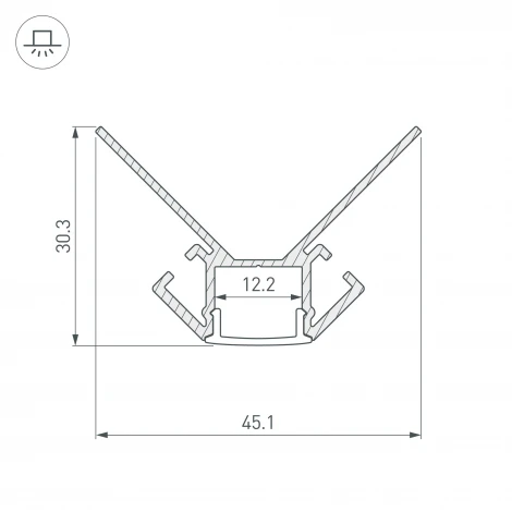 Профиль ARH-DECORE-S12-EXT-2000 ANOD внешний (Алюминий) 023889 Arlight