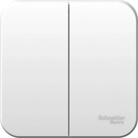 Выключатель накладной двухклавишный (белый) Systeme Electric Blanca BLNVA105011