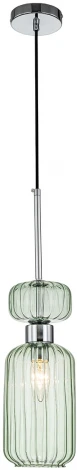 Подвесной светильник Escada Gloss 1141/1S Chrome/Green 1x60Вт E14, металл/стекло, хром/зеленый (220V, на проводе)