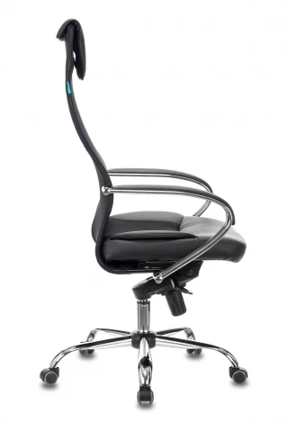 Кресло руководителя Бюрократ CH-609SL черный TW-01 TW-11 эко.кожа/сетка с подголов. крестовина металл хром