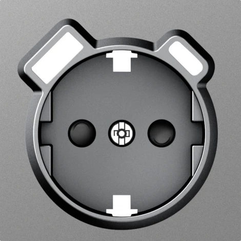 Накладка для розетки Schuko с зарядным устройством USB A+C, со шторками 16A 250В, сталь Donel A07 DE22937