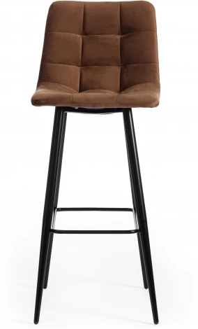 Стул барный CHILLY (mod.7095б) (Ткань,Металл /Коричневый,Черный)
