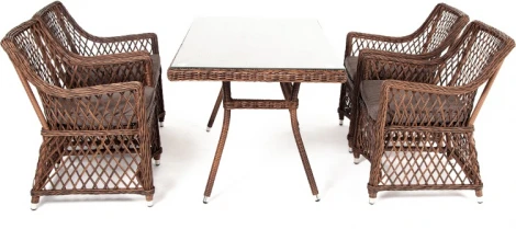 "Латте–140 L" обеденная группа плетеная, цвет коричневый 4SIS арт.УТ-00002190