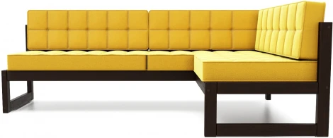 Диван Arsko угловой Сега У венге велюр желтый