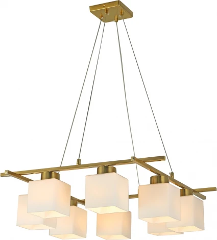 Подвесной светильник Escada Spacium 2136/8S 8x40Вт E27, металл/стекло, медь, белый матовый плафон (220V, на тросе)