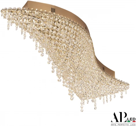 Потолочная люстра светодиодная APL LED Sicilia SH507.2.80.B.Gd.3000 (220V, хрусталь)