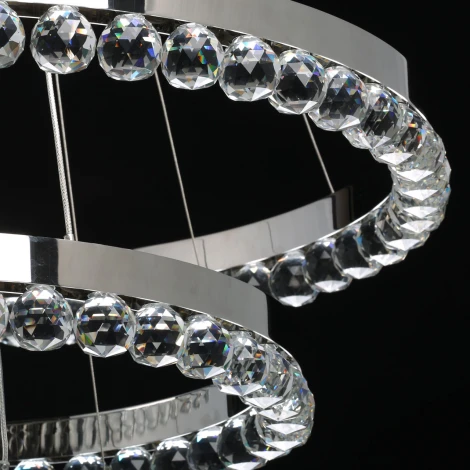 Подвесной светильник ярусный каскадный Глобула 690010603 DeMarkt (LED, 220V, пульт управления, на тросе, кольцо)