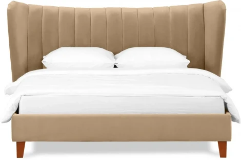 Кровать Queen II Agata L ОГОГО (арт.574966), (Ткань/Светло-коричневый)