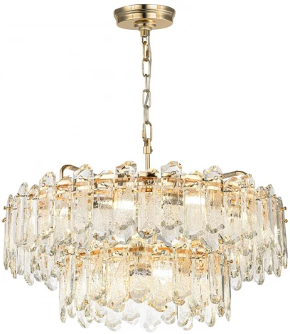 Подвесная люстра ярусная большая Odeon Light Bullon 5069/22 золото/прозрачный/металл/хрусталь E14 22*40W (220V, на цепи)