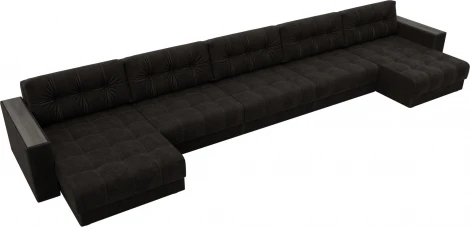 Диван П-образный с декором Лига-049 НПБ Мегалонг Лига Диванов (Велюр) арт.128533