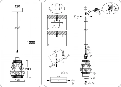 Подвесной светильник Ambrella TRADITIONAL TR8521