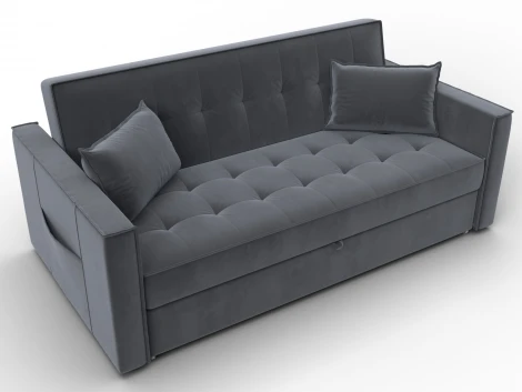 Диван прямой Лига-104 (160) (ЛДСП,Брус,Фанера,Велюр/Серый) Лига Диванов 134887