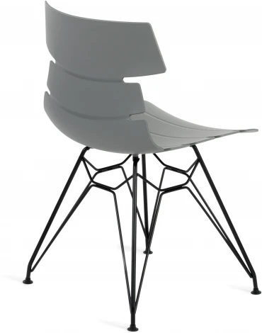Обеденный стул Tetchair HANSEN (Пластик,Металл,Экокожа/Серый,Черный) 20321