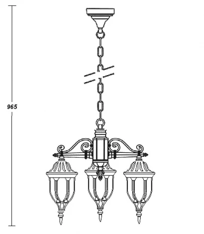 Уличный светильник подвесной Genuya 92170 3 Oasis Light (220V, на цепи, IP44)