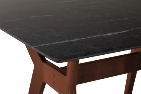 Стол R-Home Нарвик 960*960 мрамор Графит Темный орех