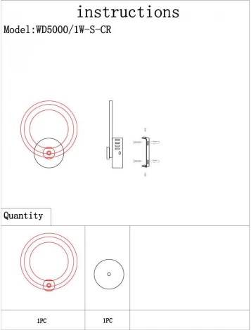Бра Wedo Light Merano WD5000/1W-S-CR