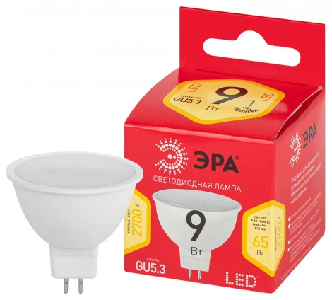 Лампочка светодиодная GU5.3 9W ЭРА LED MR16-9W-827-GU5.3 R
