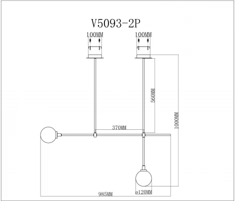 Потолочная люстра Moderli Lingdal V5093-2P