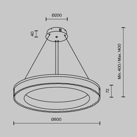 Подвесной светильник светодиодный с пультом с регулировкой цветовой температуры Modelux MODELUX MS.9020.800 CR