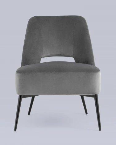 Кресло Stool Group лаунж Бостон велюр тёмно-серый УТ000035316