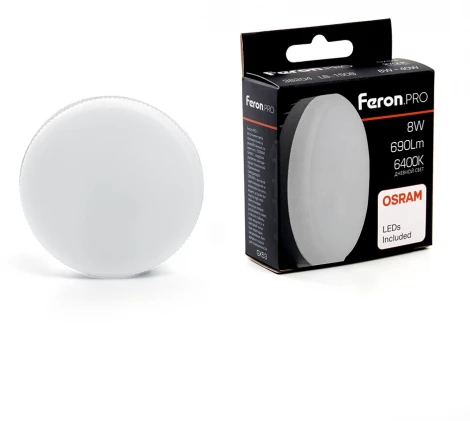 Лампа светодиодная Feron 38204 LB-1508 GX53 8W 6400K