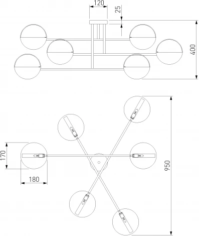 Потолочная люстра Wi-Fi на штанге Eurosvet Grazia 70148/6 (220V, управление смартфоном, голосовое управление, умный дом - Minimir Home, Алиса, Маруся, Салют)