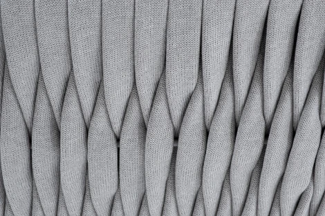 "Монако" диван 2-местный плетеный из роупа, каркас алюминий светло-серый (RAL7035) муар, роуп светло-серый 40 мм, ткань светло-серая 4SIS арт.УТ-00006214