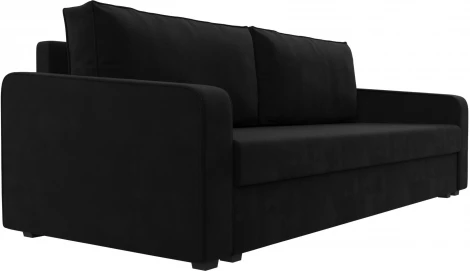 Диван прямой Лига-009 (Черный/Микровельвет) Лига Диванов арт.118056