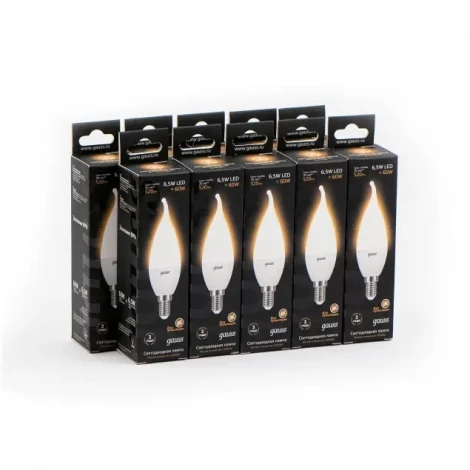 Лампочка светодиодная E14 6,5 Вт 610 lm 2700K теплое белое свечение Gauss 104101107