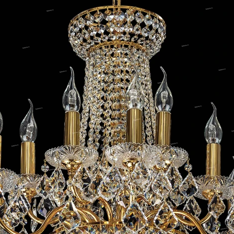 Подвесная большая люстра Osgona Classic 700162 (220V, хрусталь, подсвечник, свеча)