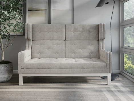 Диван Arsko Айверс Хай Беленый дуб рогожка серая