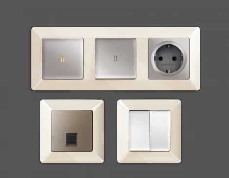 Рамка Ambrella Volt ALFA Line (Бежевый глянец) 5-ая AF110305