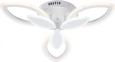 Потолочный светодиодный светильник 50Вт, 3920Лм, 3500-4000К, Ra>80, плавная регулировка мощности, изменение цветовой температуры, ночник, металл/акрил, белый (220V, пульт управления)