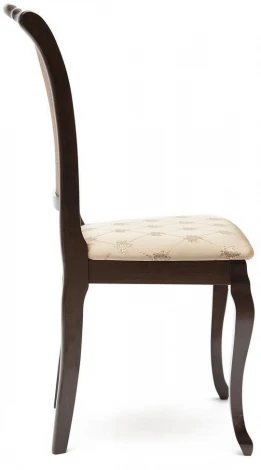 Стул Geneva (GN-SC) дерево гевея, 46х52х96см, Tobacco, ткань золотистые цветы (SK-GF) Tetchair 9182