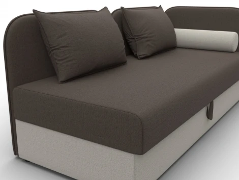 Тахта Лига-094 НПБ (ДСП,ЛДСП,Фанера/Пластик/Рогожка/Коричневый,Бежевый) Лига Диванов 132529