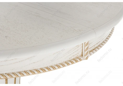 Деревянный стол Woodville Павия молочный / патина золото 406082
