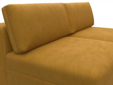 Диван угловой модульный Лига-060 НПБ угол универсальный (ЛДСП,Брус,Фанера/Пластик/Велюр/Желтый) Лига Диванов 129507