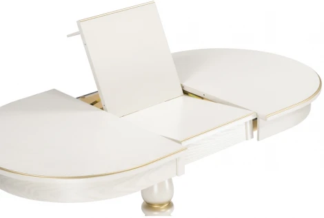 Деревянный стол Woodville Сайрус слоновая кость / золото 515971