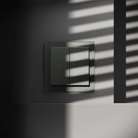 Выключатель встраиваемый Voltum S70 для жалюзи 10А, (титан)