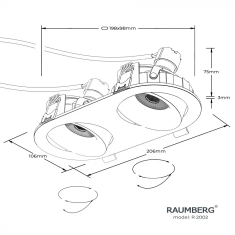 Встраиваемый светильник Raumberg R 2002 White