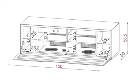 Тумба под телевизор MO 152 BI Munari