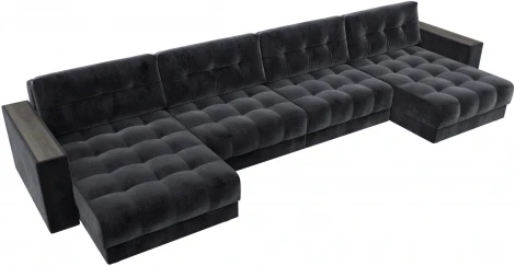 Диван П-образный с декором Лига-049 НПБ Лонг Лига Диванов (Велюр) арт.128577