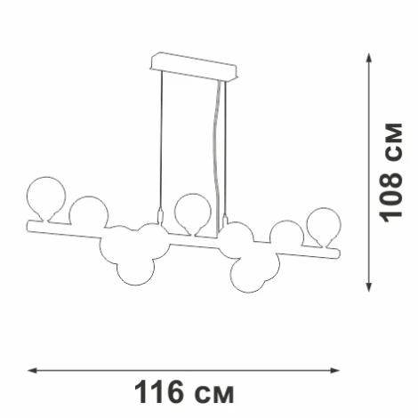 Подвесной светильник Vitaluce V49860-8/11S, 11хG9 макс. 28Вт (220V, на тросе, шарики, молекулы)
