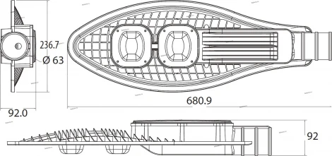 Светильник уличный консольный светодиодный Horoz Broadway, 1 плафон, серый