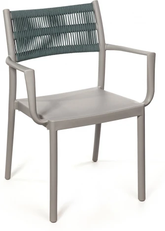 Стул Lars, пластик серый, с подушкой Top Concept арт.22147