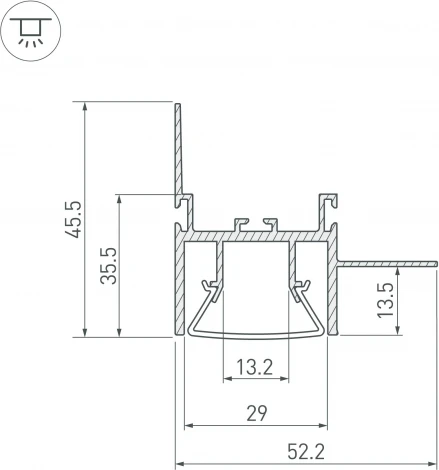 Профиль FOLED-WALL-3000 (Arlight, Алюминий) 044857